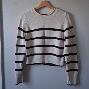 Gap Cream & Brown Stripe Sweater Cotton